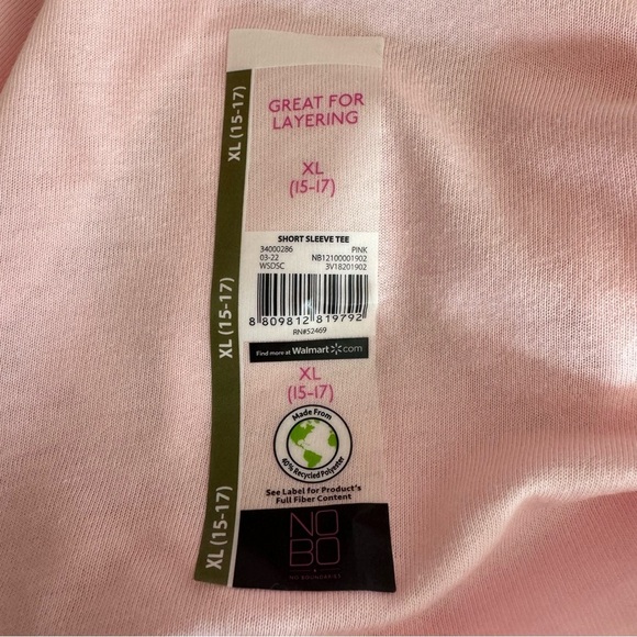 No Boundaries Light Pink Basic Short Sleeve Tee - Picture 7 of 8